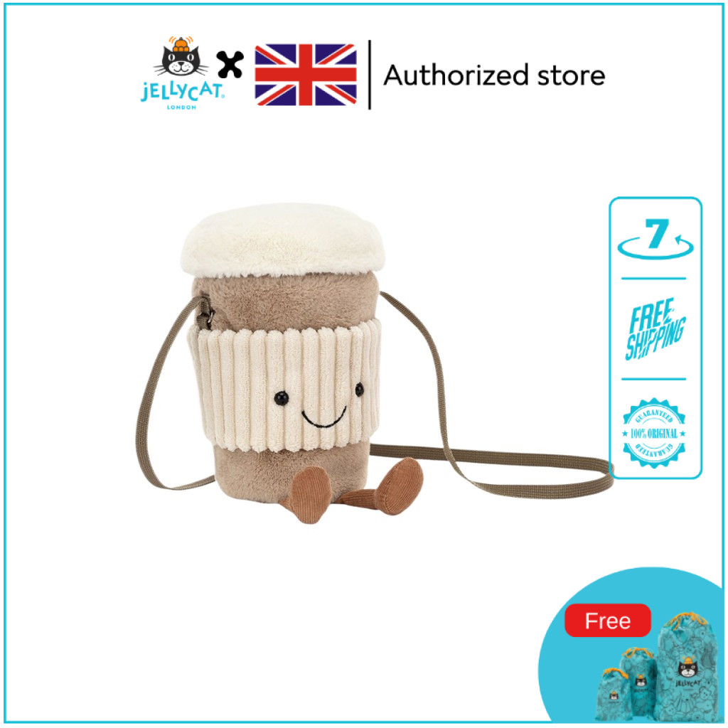 [Chính thức xác thực] Túi Jellycat Coffee Chính Hãng | Túi Đeo Chéo Cà Phê | Túi Bông Mềm Cloud Croi