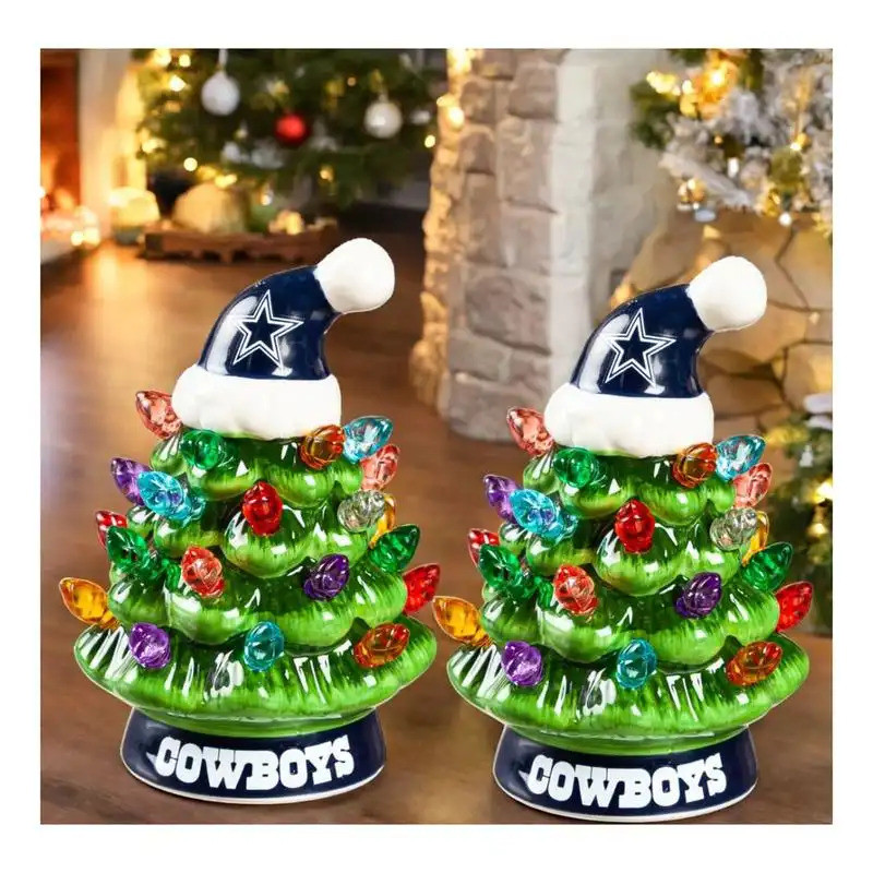 Bộ 2 cây thông Noel LED 4 "Evergreen có Logo đội NFL