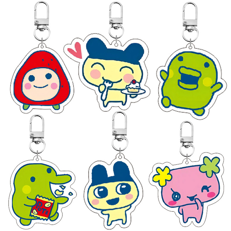 Acrylic GoGo Tamago Q Version Mobile Phone Chain Mametchi Kuchipatchi Mimitchi Gozarutchi Key Chain 