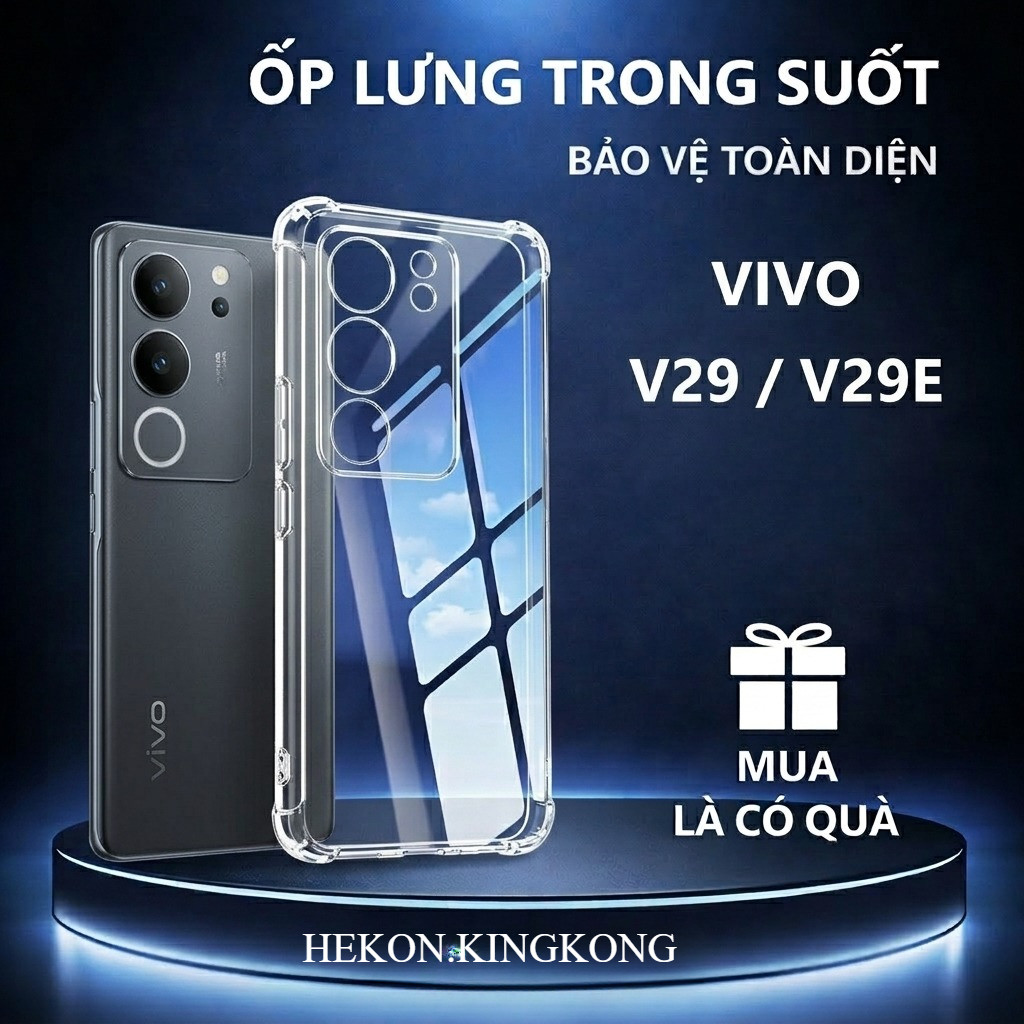 Ốp lưng chống sốc Vivo V29 / V29E trong suốt, silicon, bảo vệ camera-VHCASE.STORE