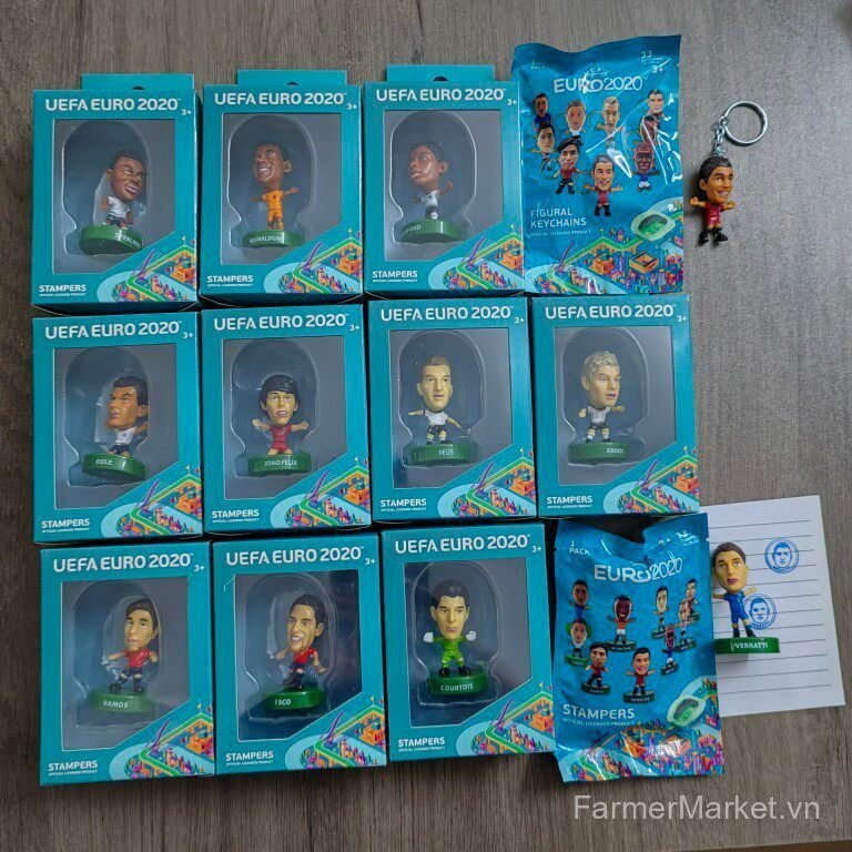 2020 UEFA EURO Soccer Star Stamper Móc khóa Đồ chơi mô hình