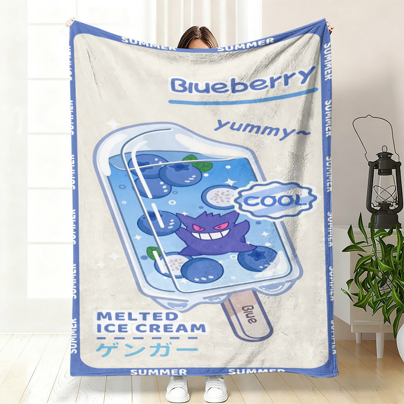 Nintendo Pokémon Game Gengar Nap Chăn Hoạt Hình Anime Pokémon Dễ Thương Flannel Chăn Tùy Chỉnh