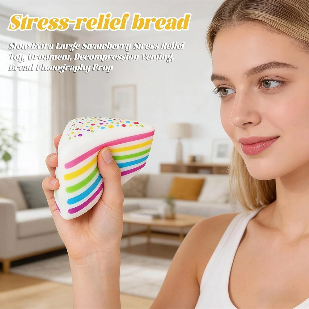 Smush Rainbow Layer Cake Mart Polka Dot Cake Squishy Toy Soft Squeeze