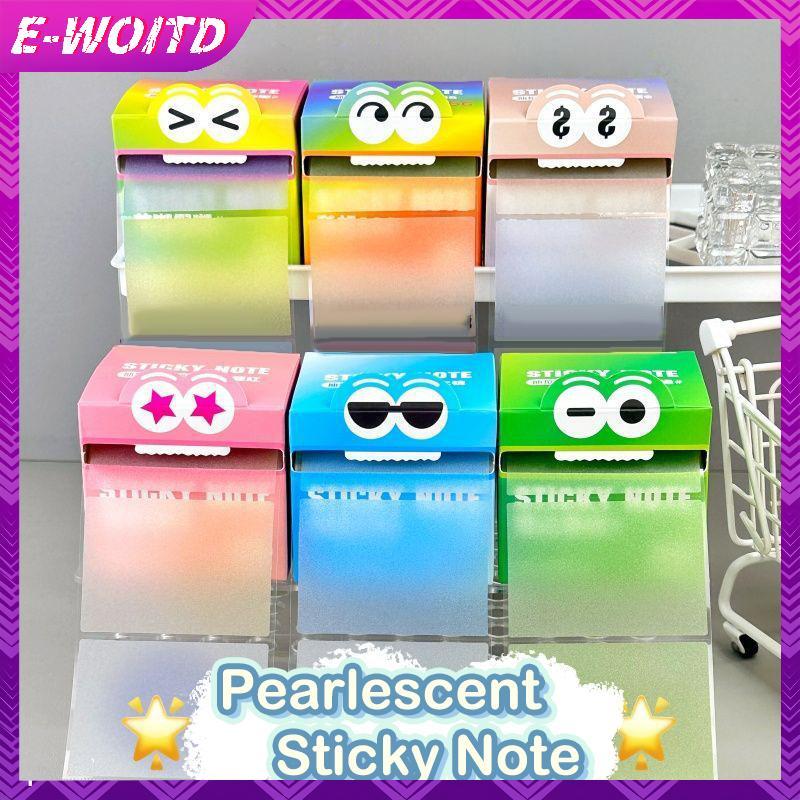 E-WOITD Kéo ra Stiy Notes 105 Tờ Văn phòng phẩm dễ thương Gradient Stiy Notes Màu mờ Trong suốt Quà 