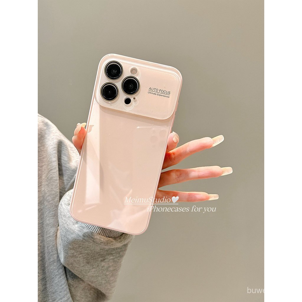 Meimu Mùa Hè Macaron Màu Trơn Cửa Sổ Lớn Thích Hợp Cho Apple 17promax Shell iphone16pro Phong Cách M