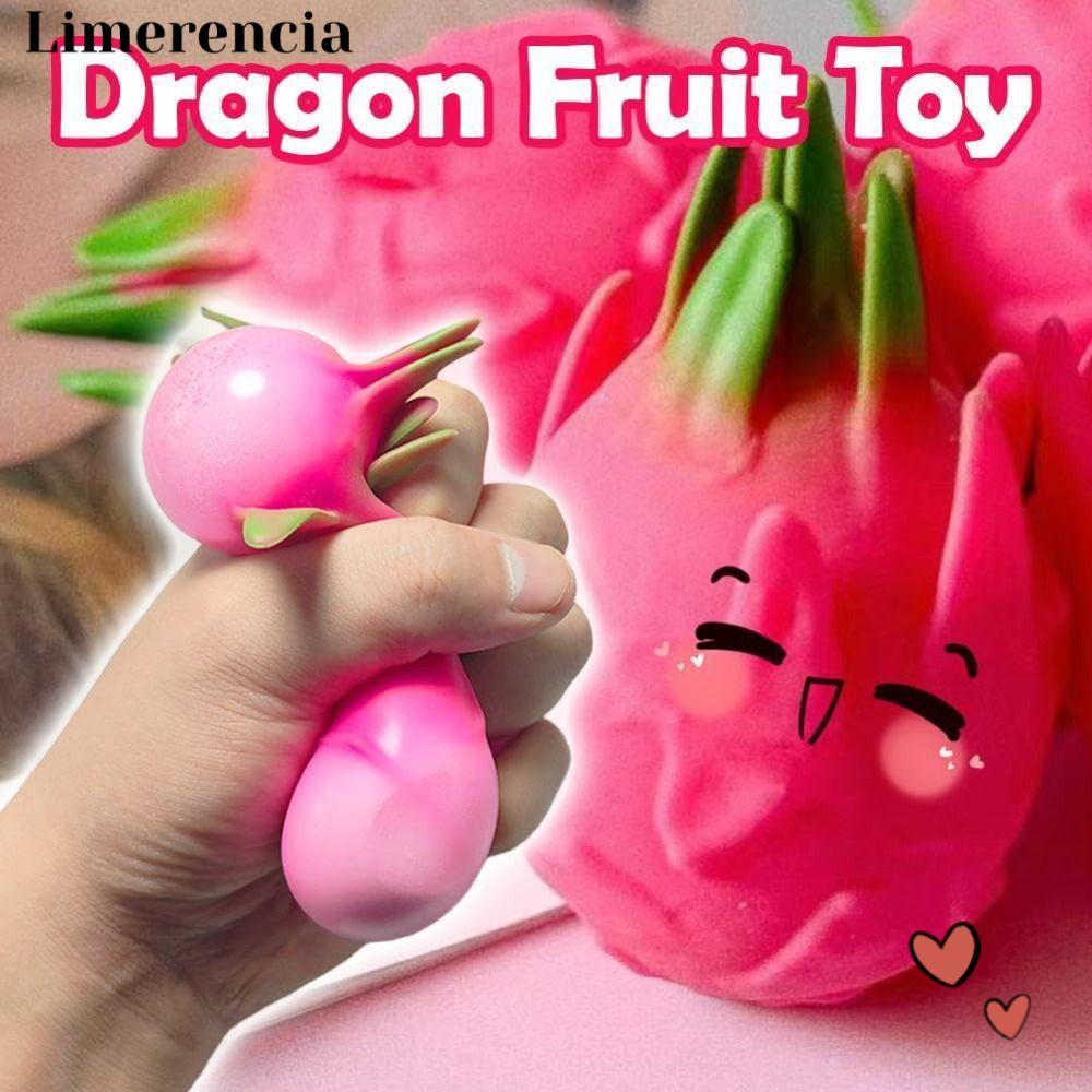 LIMERENCIA Dragon Fruit Squishy Toy, Trái cây rồng tăng chậm mềm mại Squishy Pinch Le, Giảm căng thẳ