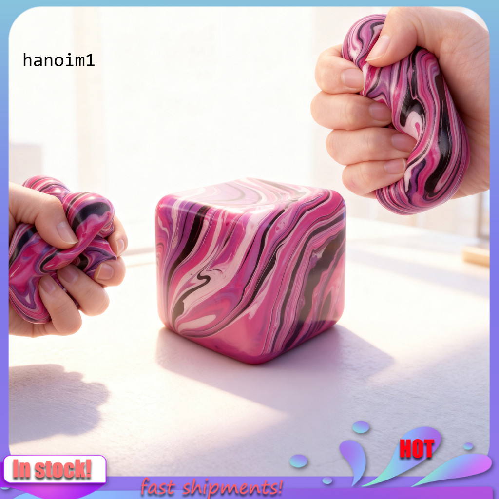 HAN _ Soft Stress Ball Cube Stress Ball Flow Texture Stress Cube Đồ chơi bóp phục hồi chậm để giảm l