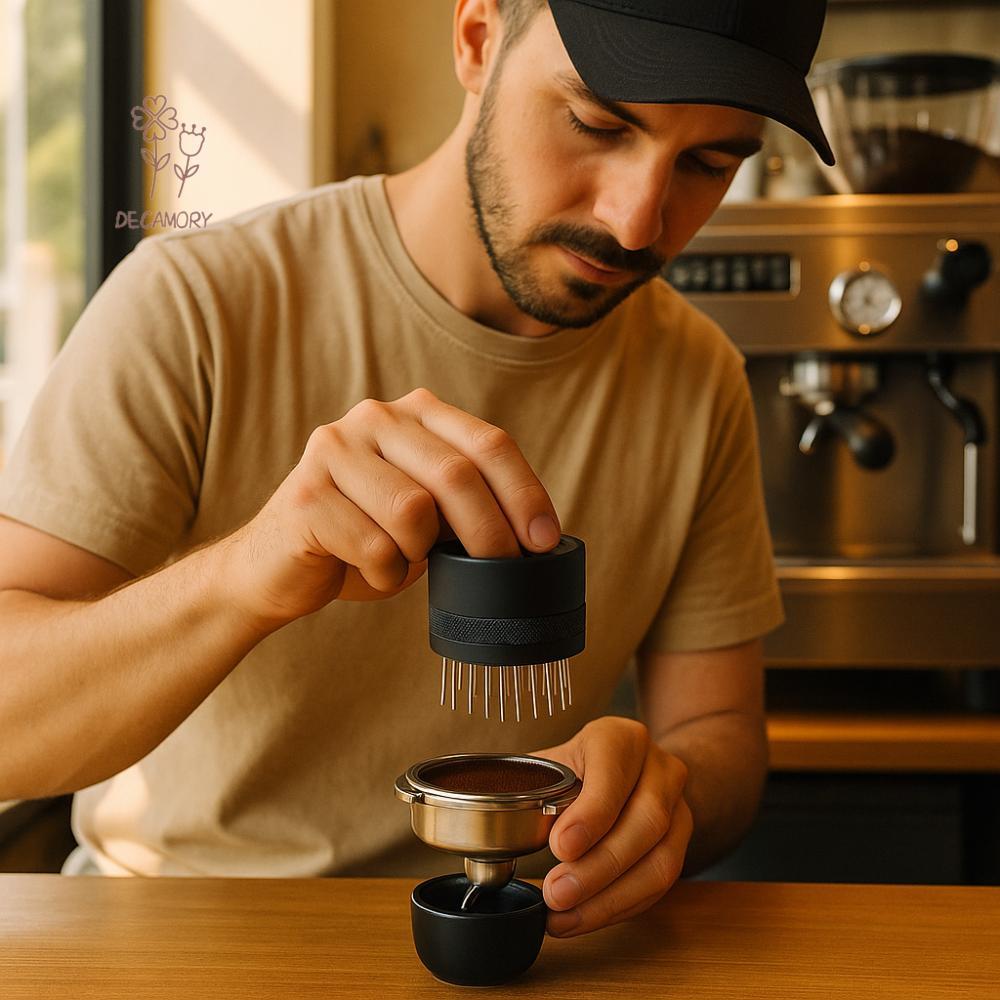 Máy khuấy cà phê Espresso SHOUKEY, 21 kim có đế phân phối kim Espresso, Universal Portafilter 51 / 5