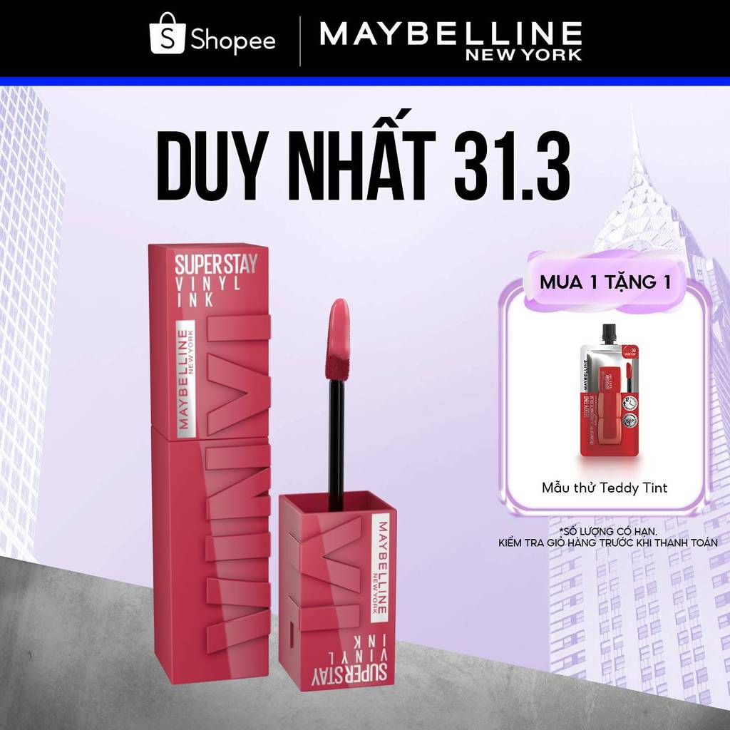 Son Bóng Bền Màu Nhẹ Môi Superstay Vinyl Ink Maybelline New York 4.2ml
