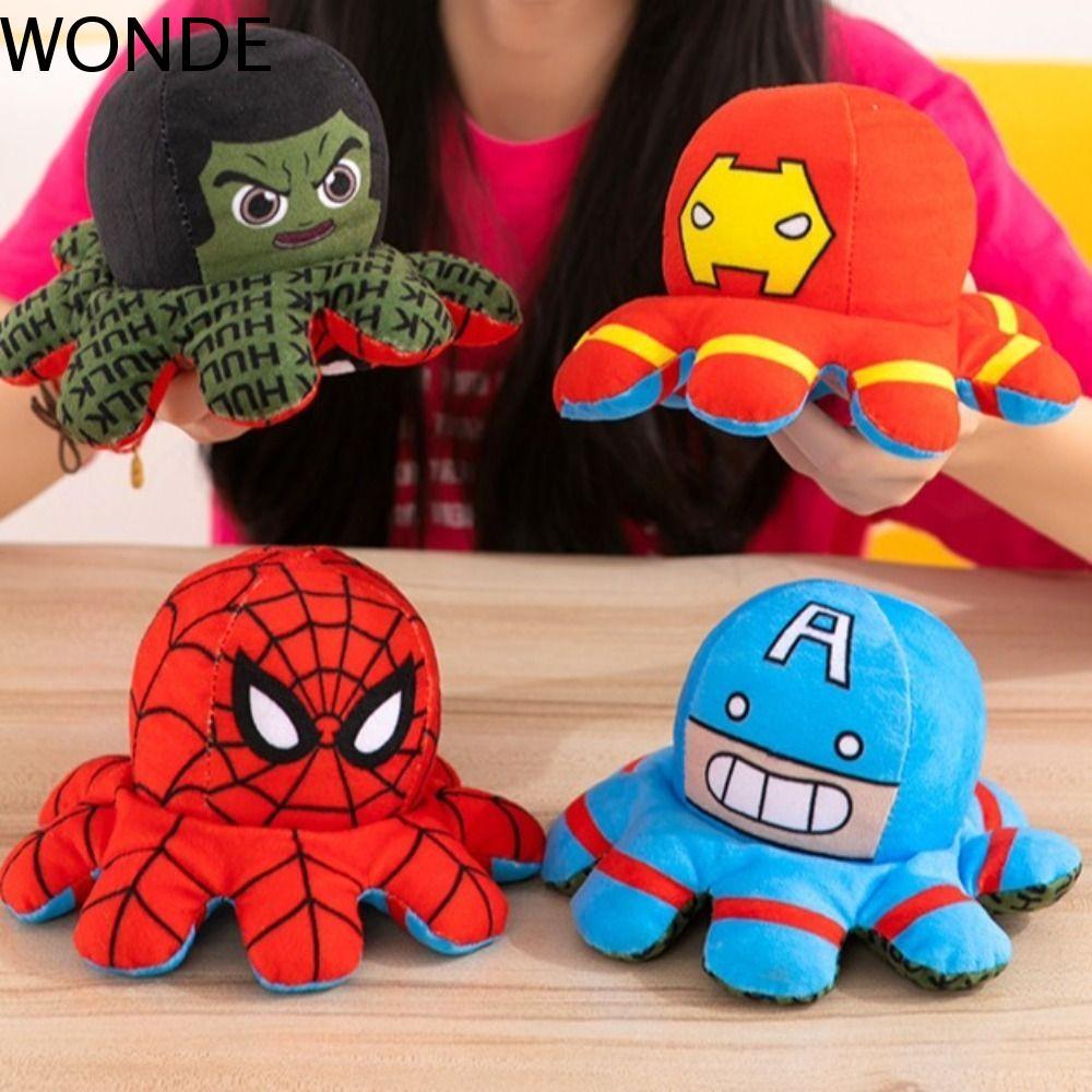 WONDE Flip Plush Toy, Iron Man Hulk Flip Octopus Plush Toy, Kids Anime Nhân Vật Người Nhện Hoạt Hình