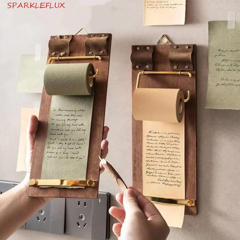 SPARKLEFLUX Vintage Sticky Notes, Retro Tear-Off Roll-Up Sticky Note Board, Message Pad Hangable Rol