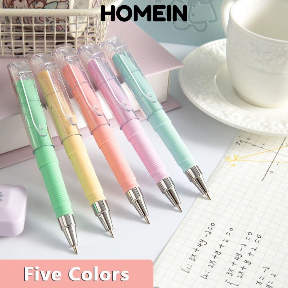 Bút bi HOMEIN, Bút bỏ túi Mini đầu 0,5mm, Mực đen khô nhanh Morandi Color Refillable Gel Pen Quà tặn