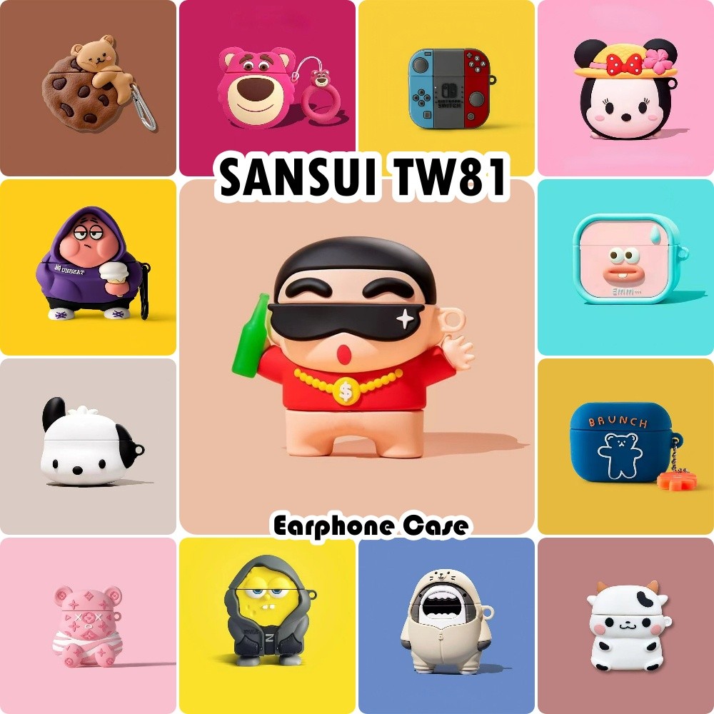 【 imamura 】 Dành Cho Vỏ SANSUI TW81 Vỏ Tai Nghe Silicon Mềm Hoạt Hình Dễ Thương Vỏ Tai Nghe