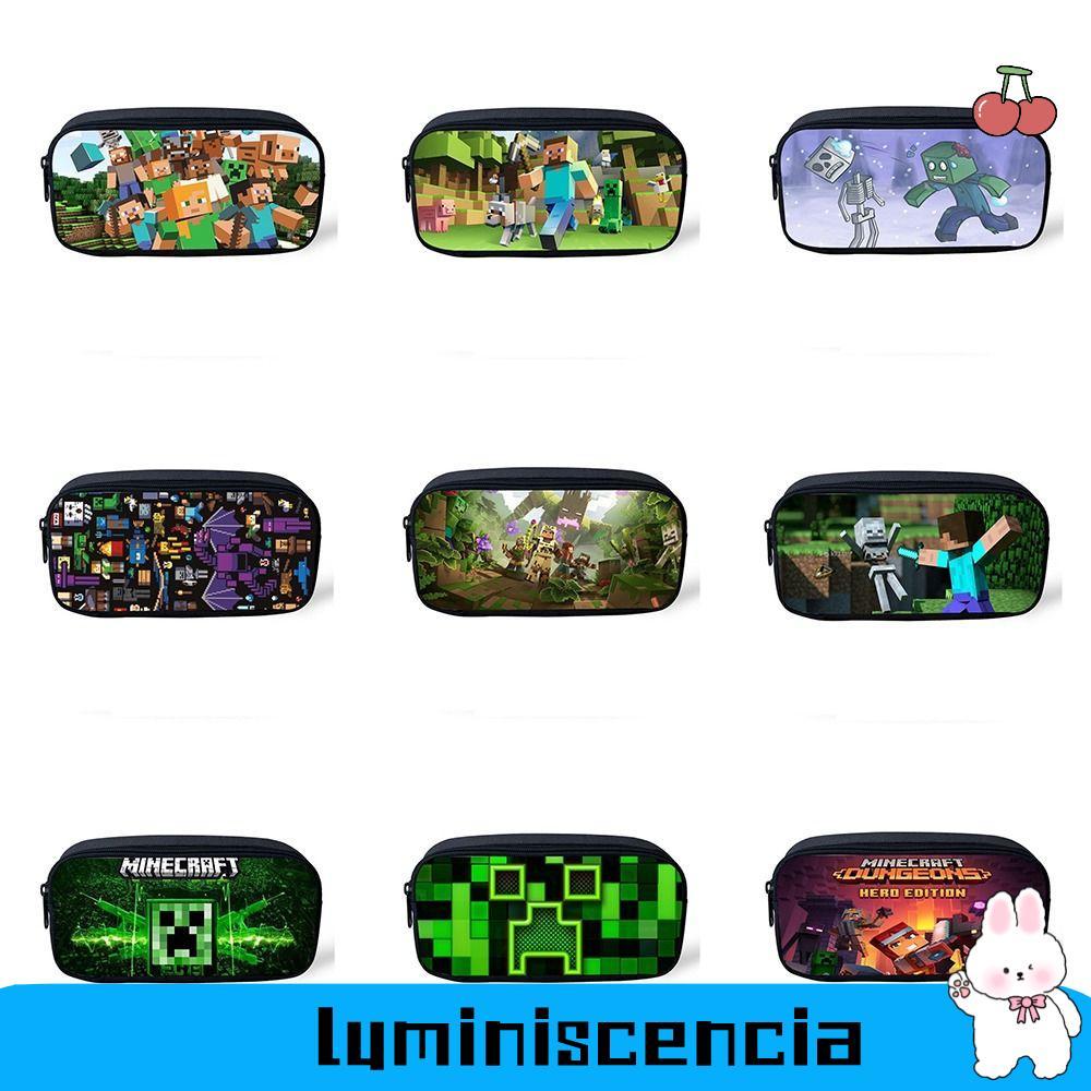 LUMINISCENCIA Hộp bút My World, Túi bút chì Polyester My World, In lưu trữ Bút hoạt hình một lớp