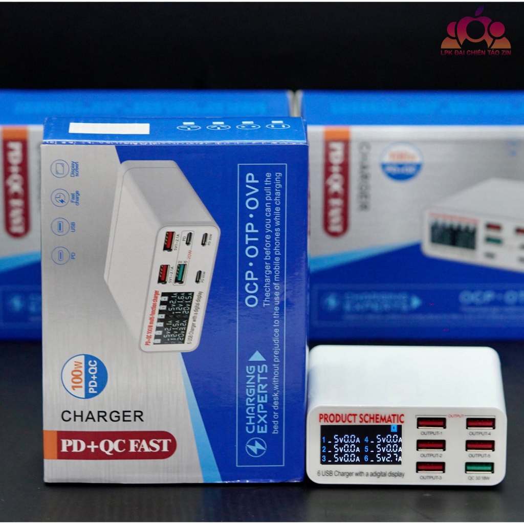 Sạc nhanh 6 cổng  - Test máy Mất Nguồn. - Có 6 cổng USB sạc nhanh.