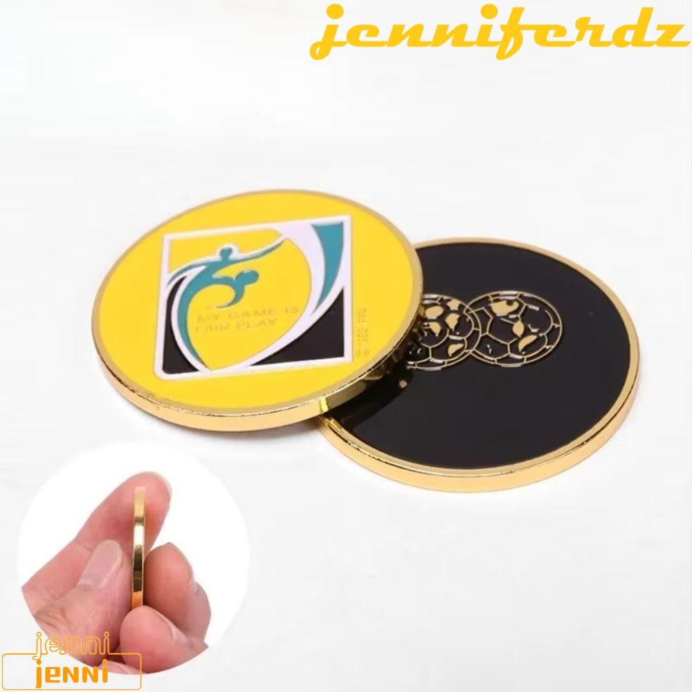 JENNIFERDZ Side Toss Coin, Hoa văn bóng đá Pick Edge Soccer Flip Coin, Bóng chuyền hai mặt Fair Play