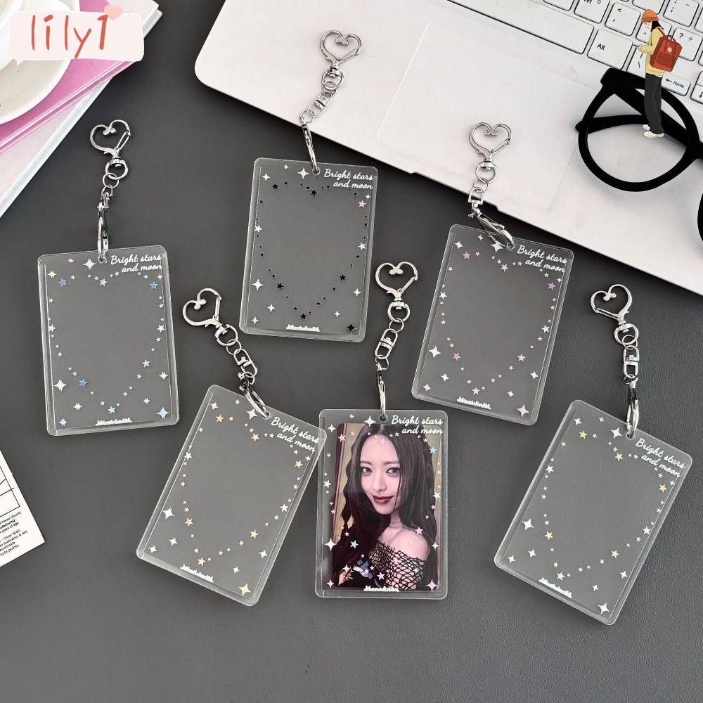 LILY Photocard Holder, 3 inch Kpop Idol Card Heart Star Pattern Kpop Idol Card Holder, Chất lượng ca