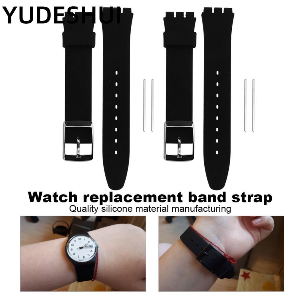 YudhUI 2 Dây đeo đồng hồ silicon, Silicon 17mm / 19mm cho dây đeo đồng hồ, Dây đeo đồng hồ thay thế 