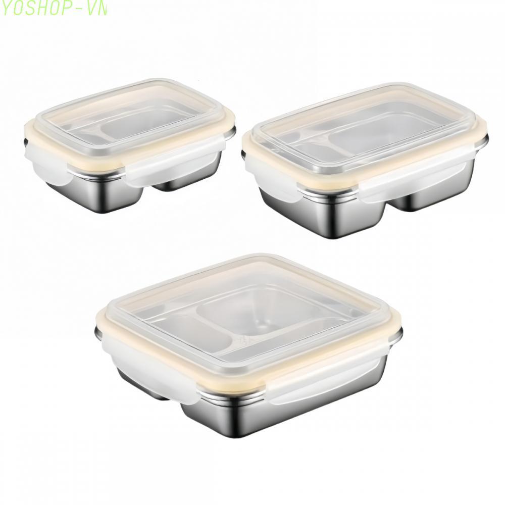 [Ysp]Divided Food Container 304 Stainless Steel Material Dishwasher Safe Snack Box