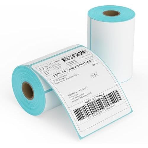 Nhãn máy in nhiệt trực tiếp FungLam 2 cuộn 4x6 500 nhãn vận chuyển Tương thích với ngựa vằn, Máy in 