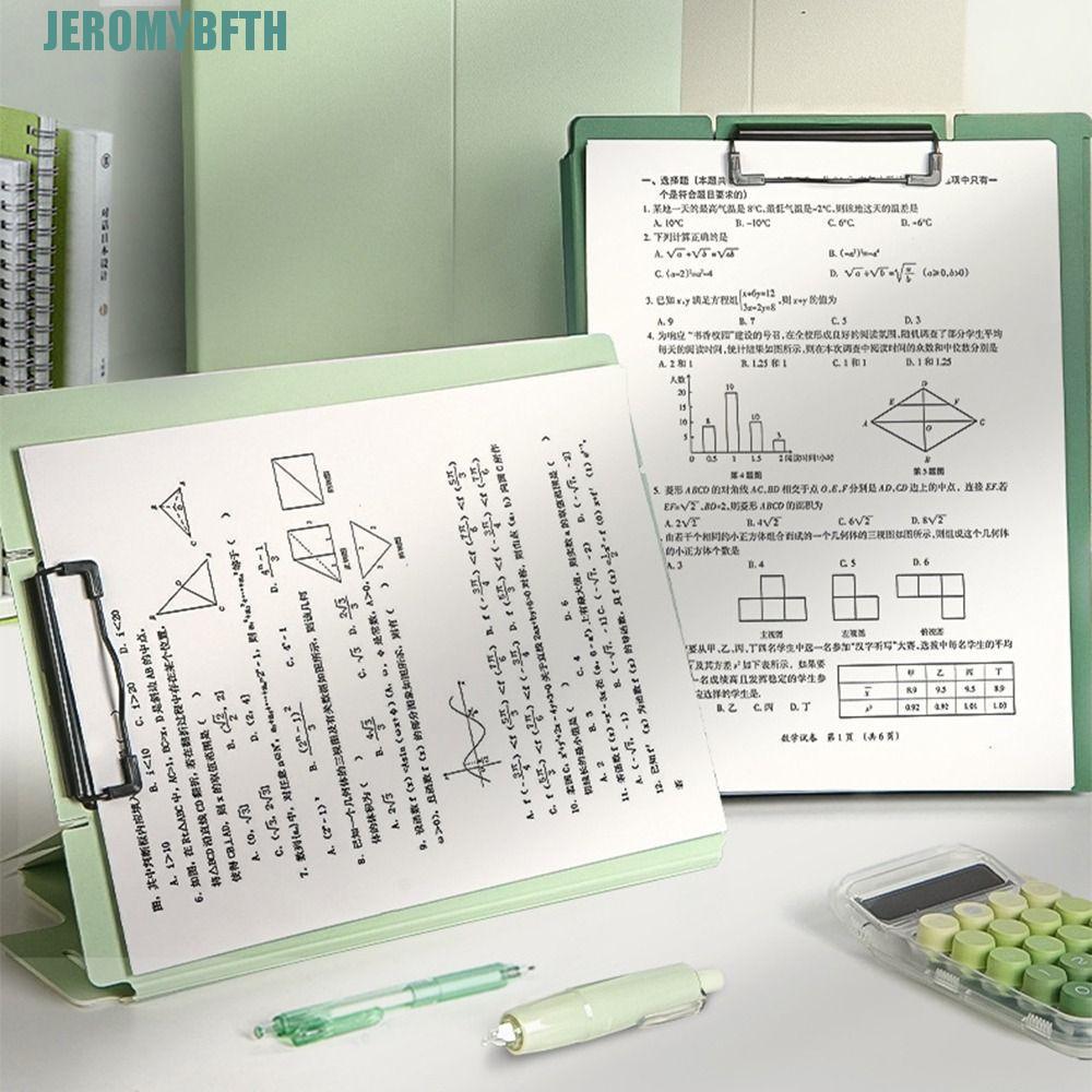 JEROMYBF Stand File Folder, Clipboard Folding A4 Board Clip Folder, Business Writing Pad Document Po