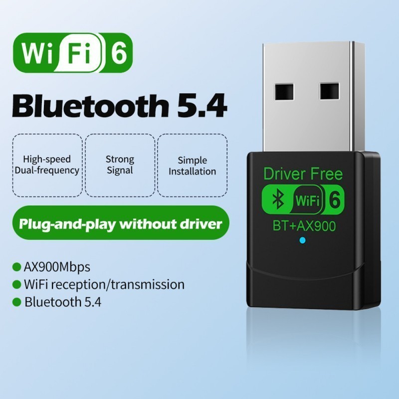 AX900 WiFi 6 USB 5.3 Adapter 2in1 Dongle Băng tần kép 2.4G & 5GHz USB WiFi Network Bộ thu Wlan không