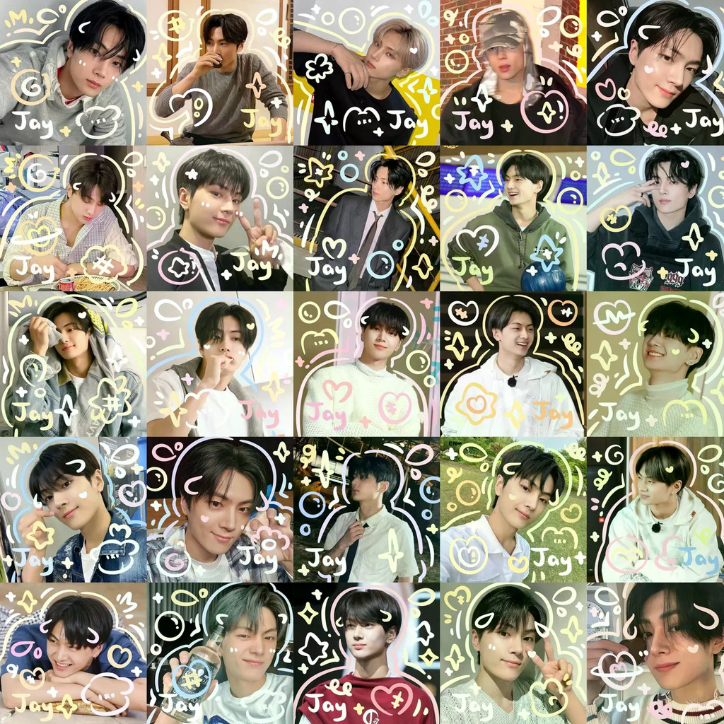 [Hỗ trợ tự làm] Park Chongxing Jay enhypen Thẻ vuông Thẻ Graffiti Thẻ nhỏ Hàng hóa cùng phong cách