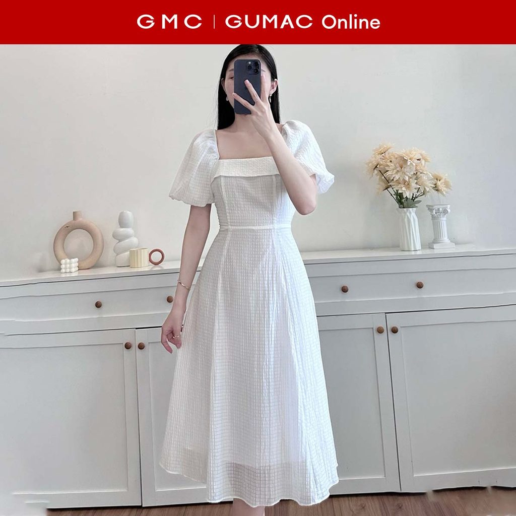[MUA 2 GIẢM 25K] Đầm nữ dáng xòa thiết kế tay phồng thời trang GUMAC LDE0604