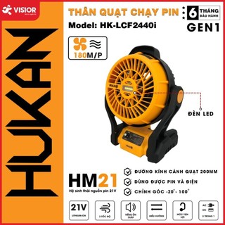 Quạt Tích Điện Dùng Pin 21V Hoặc Điện 220V Chân Pin Phổ Thông - Quạt Có Đèn Led Tiện Lợi