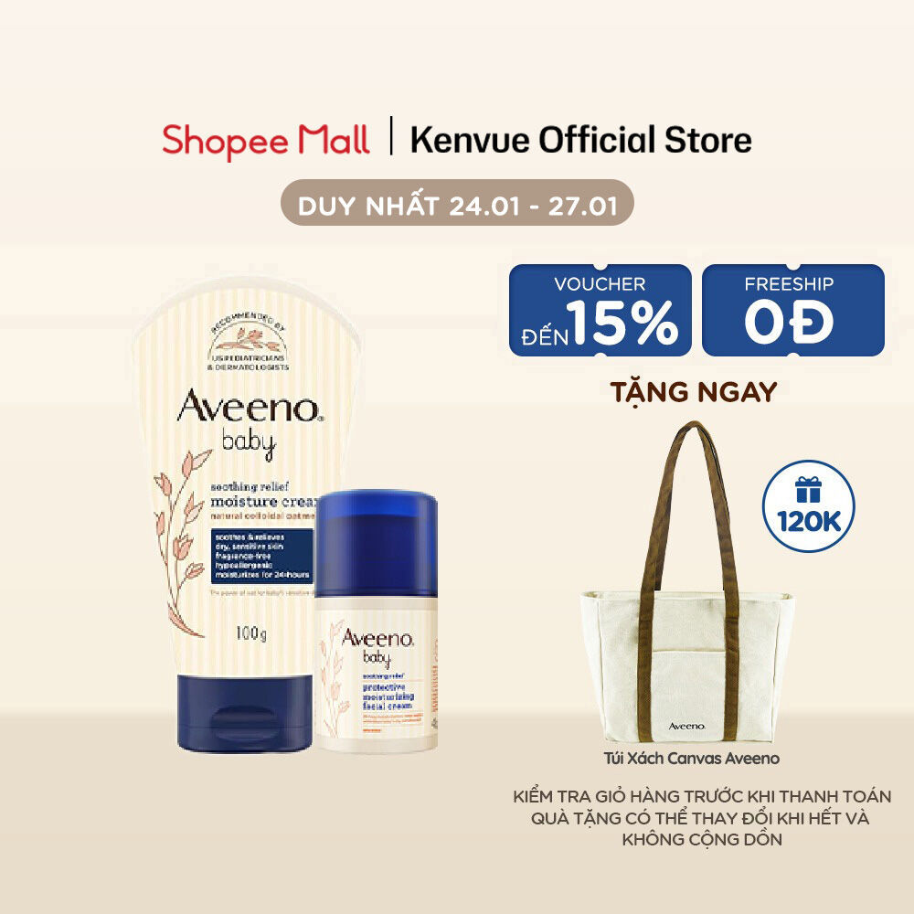 CB2 Kem dưỡng ẩm mặt Aveeno Baby  48g & Kem dưỡng ẩm Aveeno Baby  Relief Moisture Cream 100g