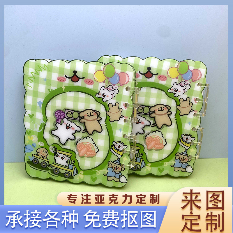 Acrylic Lắc Nhạc A5 Notebook A7 Rời Lá Notebook DIY Line Puppy DIY Trong Suốt Mảnh Nhỏ Notebook Acry