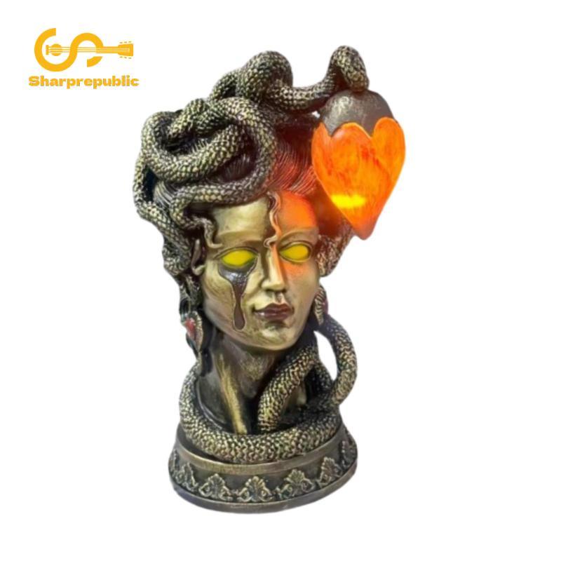 Sharprepublic Medusa Tượng Bàn Đèn Gothic Medusa Tượng Đèn Bàn Cảnh Đáng Sợ Đạo Cụ