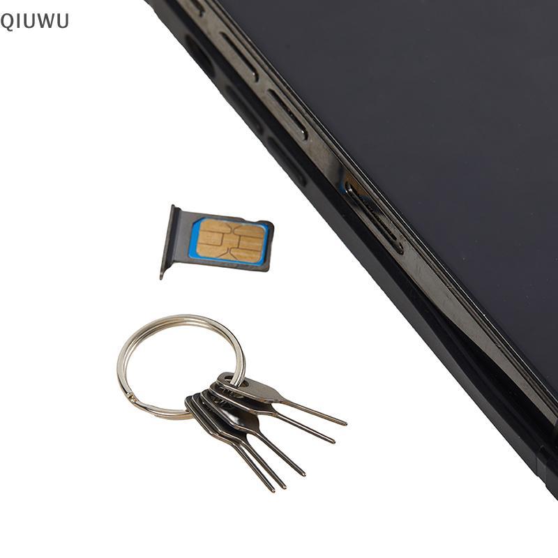 QIUWU 5 Cái / bộ Thẻ SIM Eject Pin Dụng Cụ Chìa Khóa Kim SIM Khay Đựng Thẻ Eject Pin Cho Điện Thoại 