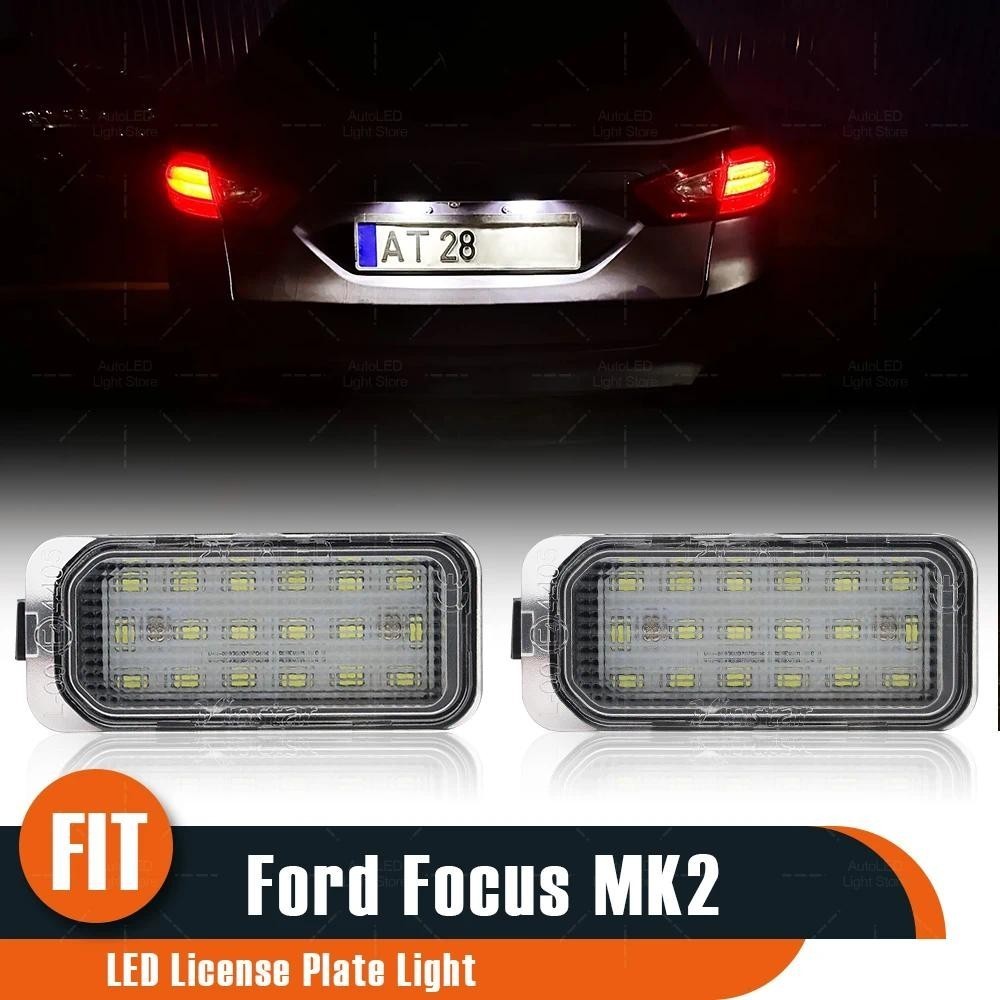 2 Chiếc Đèn LED Biển Số Cho Xe Ford Focus 2 MK2 3 MK3 Mondeo MK2 MK4 MK5 Fiesta 2008-2019 Kuga C-Max