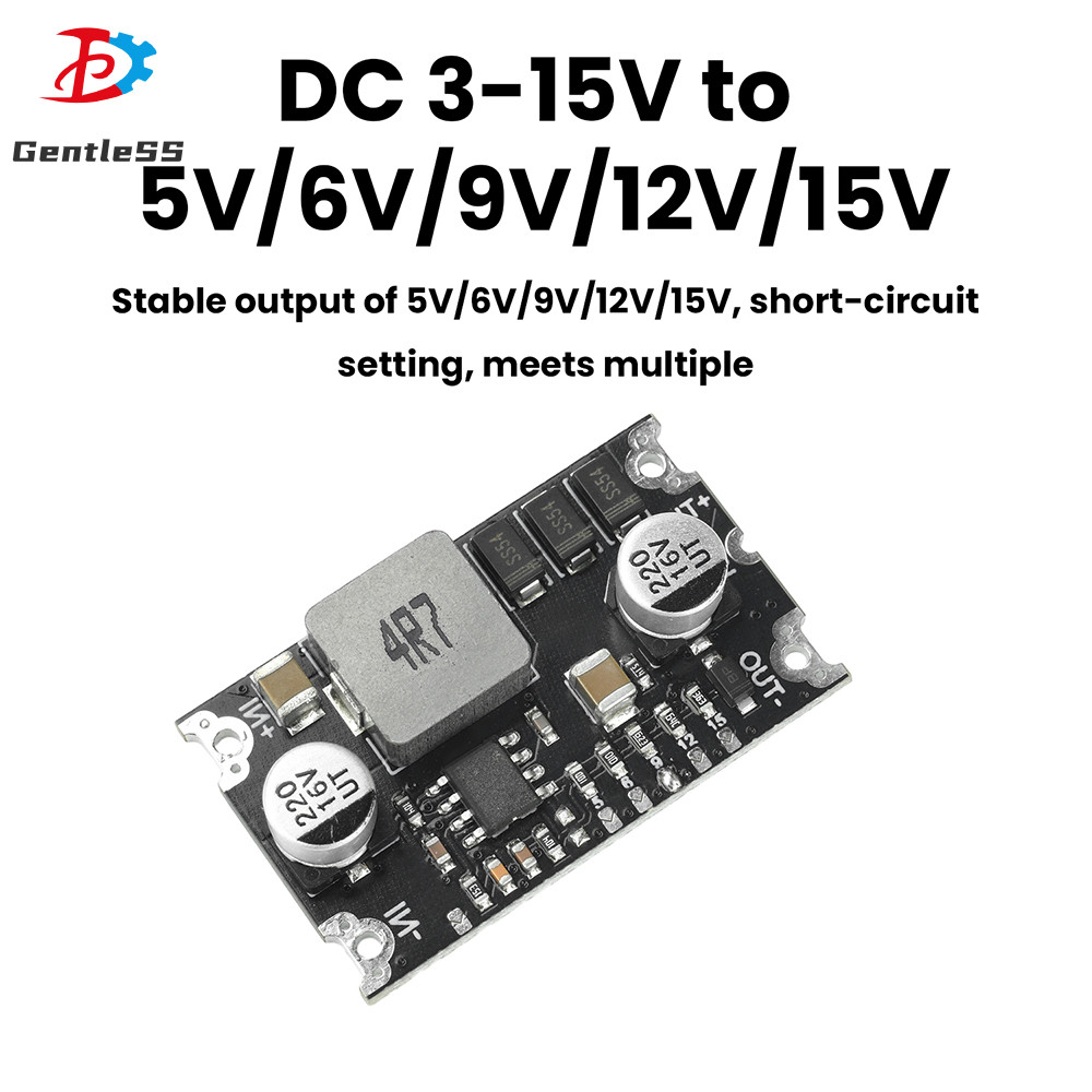 Mô-đun bước lên DC công suất cao 6A DC3-15V đến 5V / 6V / 9V / 12V / 15V Bảo vệ vòng ngắn với TVS
