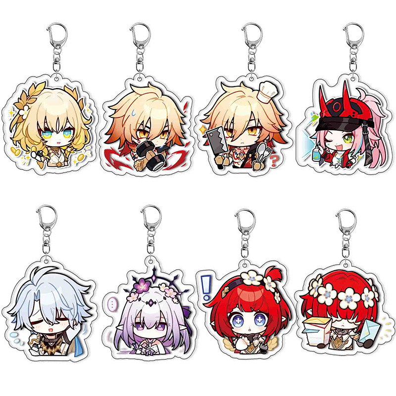 Game Keychain Honkai Star Rail Anaxa Phainon Castorice Tribios Hyacine Figure Pendant Car Key Chain 