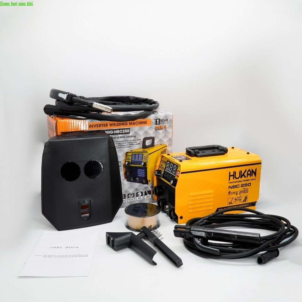 Máy hàn điện tử mig HUKAN MIG-NBC250 hàn que 2.0mm - 4.0mm, Nén Khí HUKAN