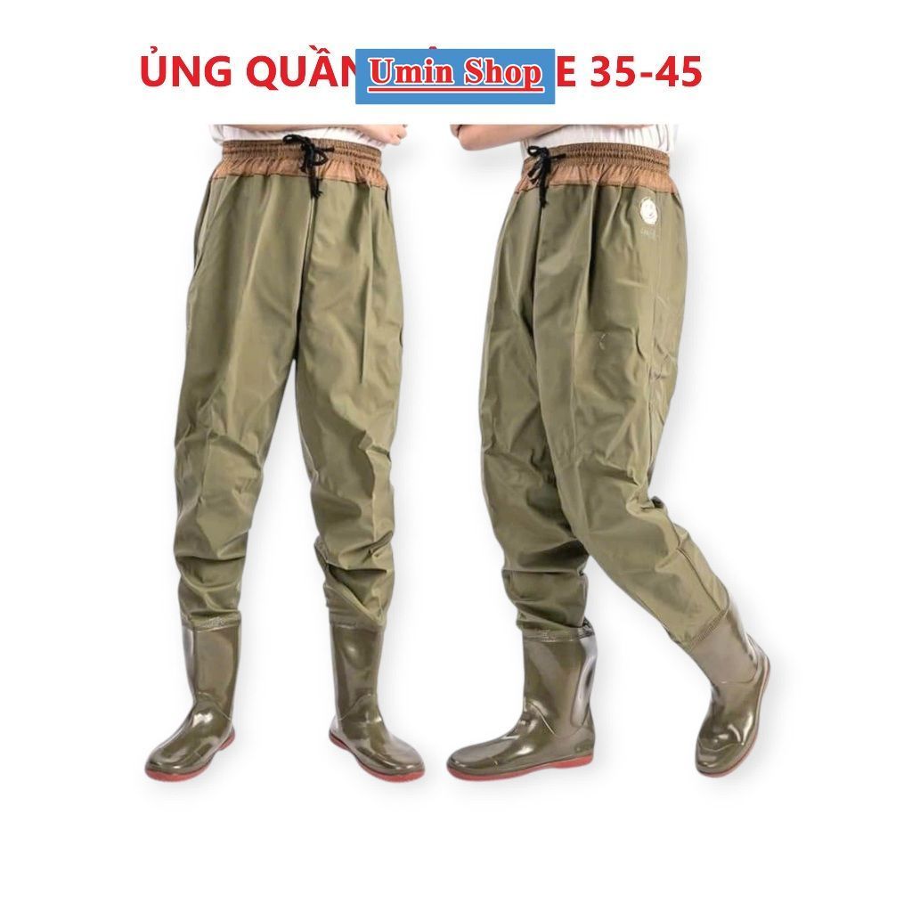 ( 2 LỚP DÀY-LOẠI 1] Ủng quần lội nước màu nâu size 36-44, ủng quần nâu, ủng câu cá, ủng đi mưa
