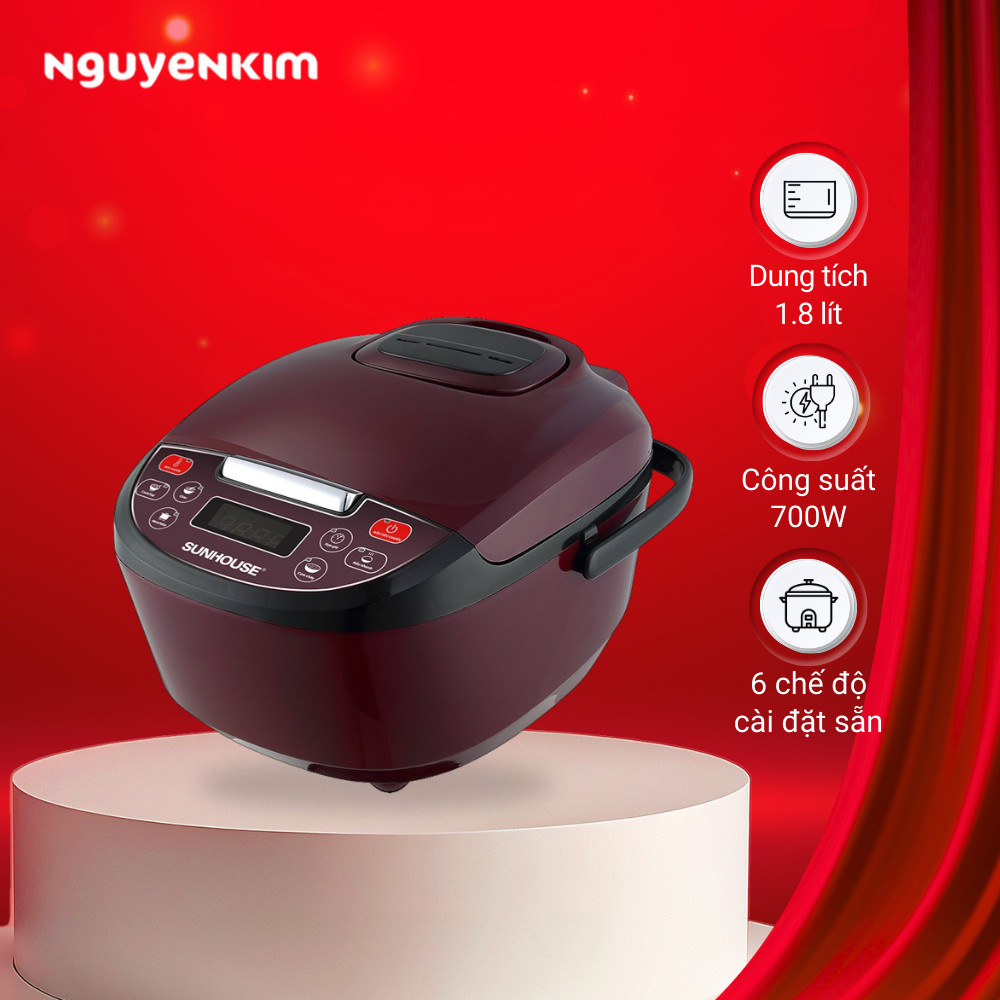 Nồi cơm điện tử Sunhouse 1.8 lít SHD8909