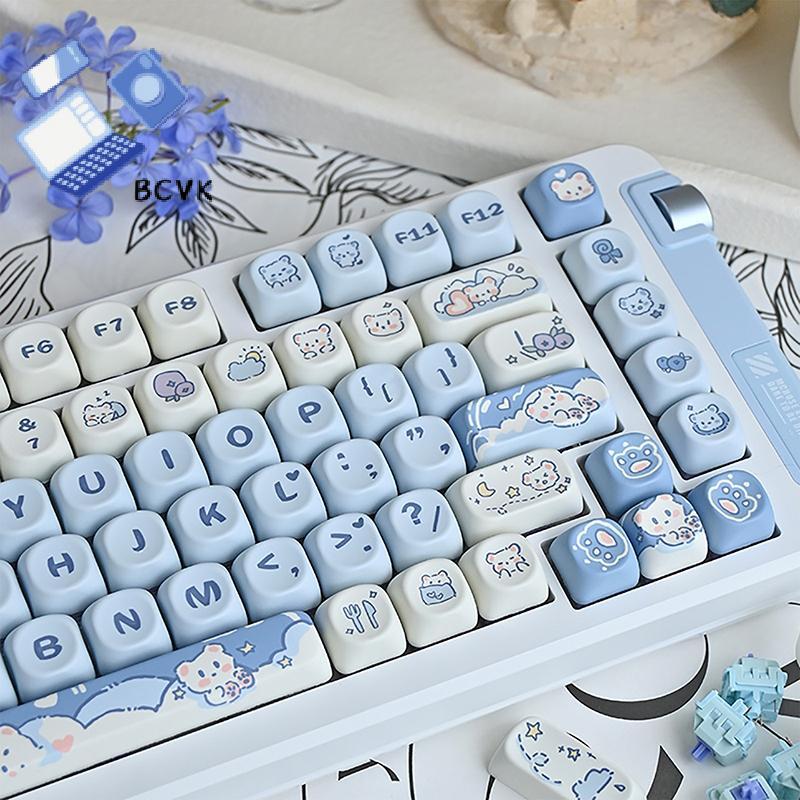 [BCVK] 140 Phím Mèo Dễ Thương Thỏ Chó Con Gấu Chủ Đề Keycaps MOA Profile PBT Key Caps Kit Cho 61 / 8