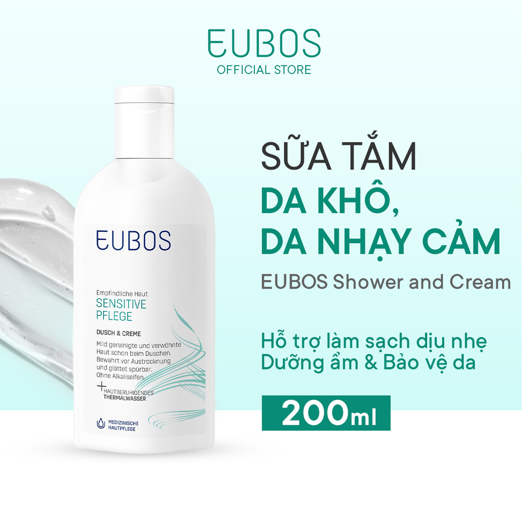 Quà tặng Sữa Tắm Cho Da Khô, Nhạy Cảm EUBOS Sensitive Shower And Cream 200ml