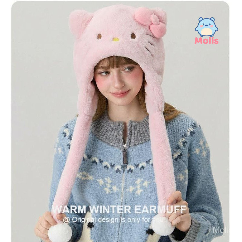 Spike Price [Chính hãng] Sanrio Series Hello Kitty Sang Trọng Mũ Di Chuyển Vui Vẻ Tai Hello Kitty Mũ