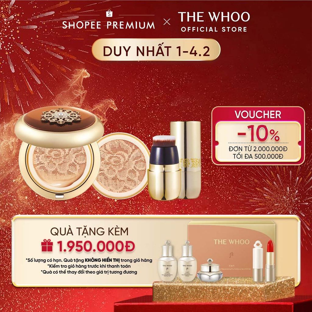 [THE WHOO OFFICIAL] [Tặng 1 lõi] Phấn nước trang điểm chống nắng, chống lão hóa Cheongidan Essence C