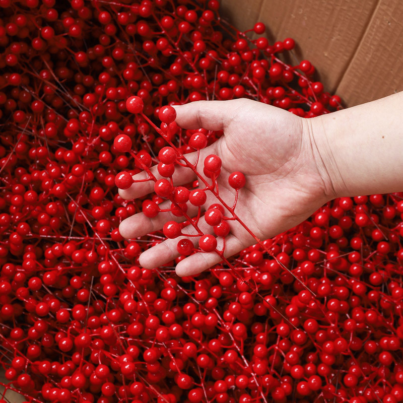 Fortune Fruit Red Fruit Mô phỏng Holly Fruit Đêm giao thừa Trang trí nhà cửa Đồ trang trí Quả mọng đ