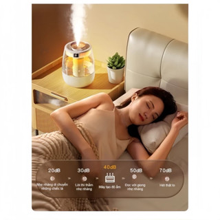 Máy Tạo Ẩm Phun Kép - Màn Hình Số Hiển Thị Độ Ẩm, Sương Nano Siêu Nhỏ - Chạy Siêu êm