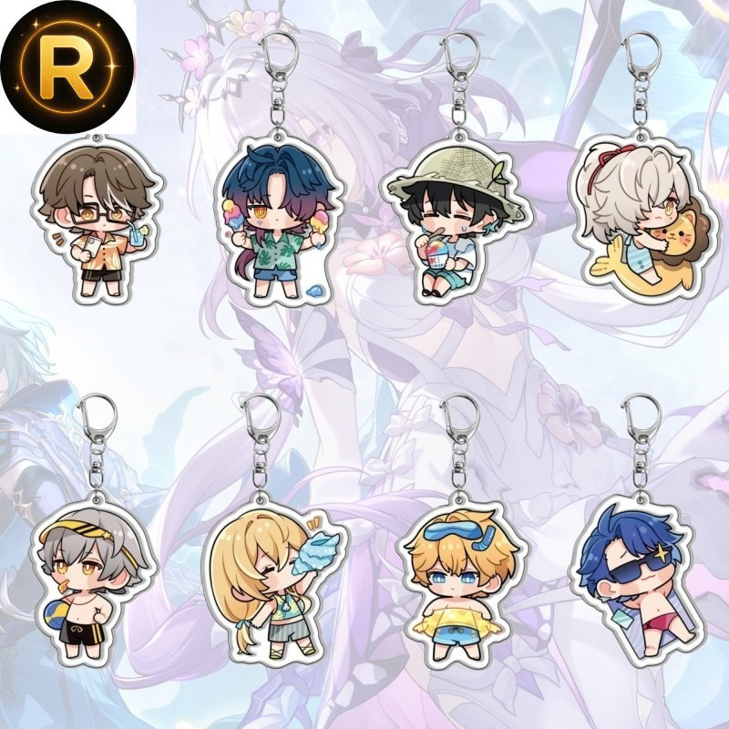 Game Honkai Star Rail Summer Cute Keychain for Accessories Bag Blade Hsr Kafka Dan Heng Pendant Key 