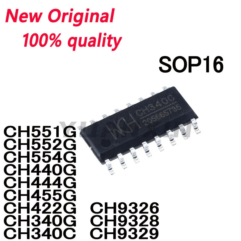 5 Cái CH9326 CH9328 CH9329 CH551G CH552G CH554G CH440G CH444G CH455G CH422G CH340G CH340C SOP16 USB 