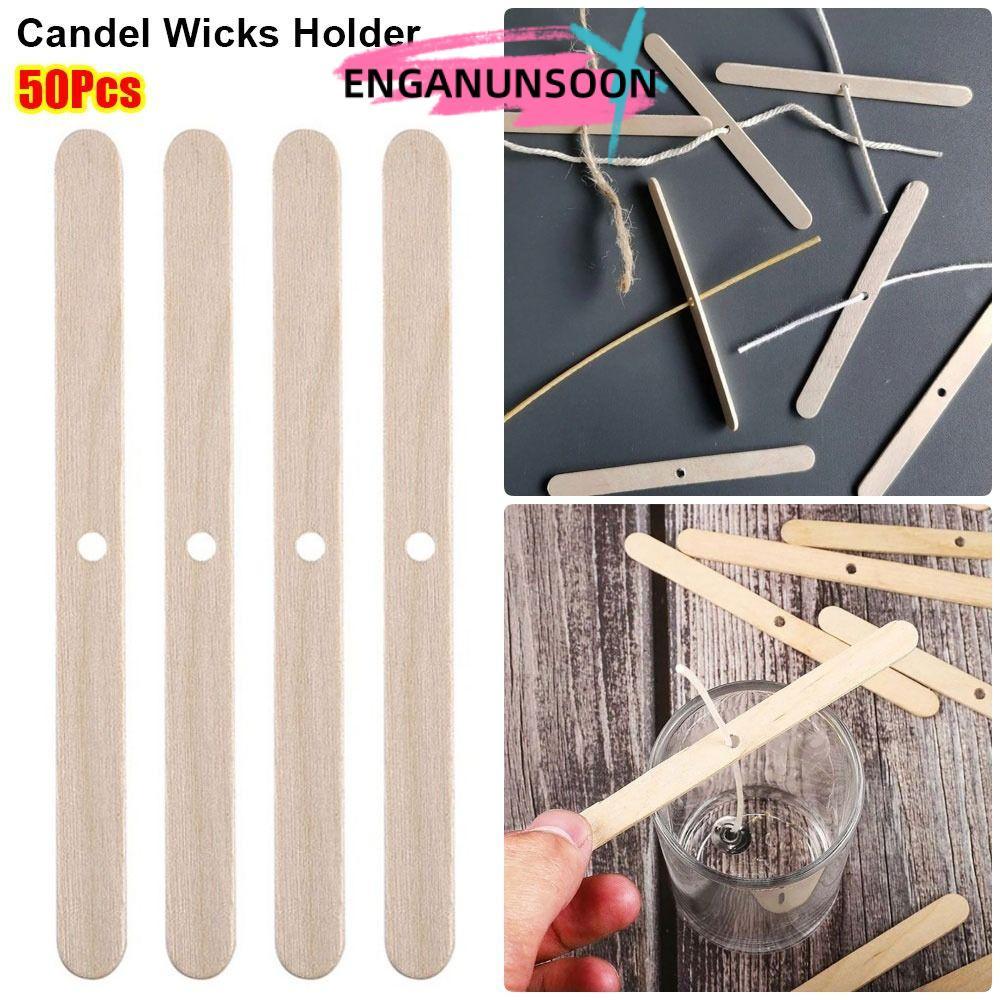 ENGANUNSOON 50 Cái Dụng cụ làm Candel, Giá đỡ bấc Candel DIY bằng gỗ, Thiết bị định tâm 114mm bền bỉ