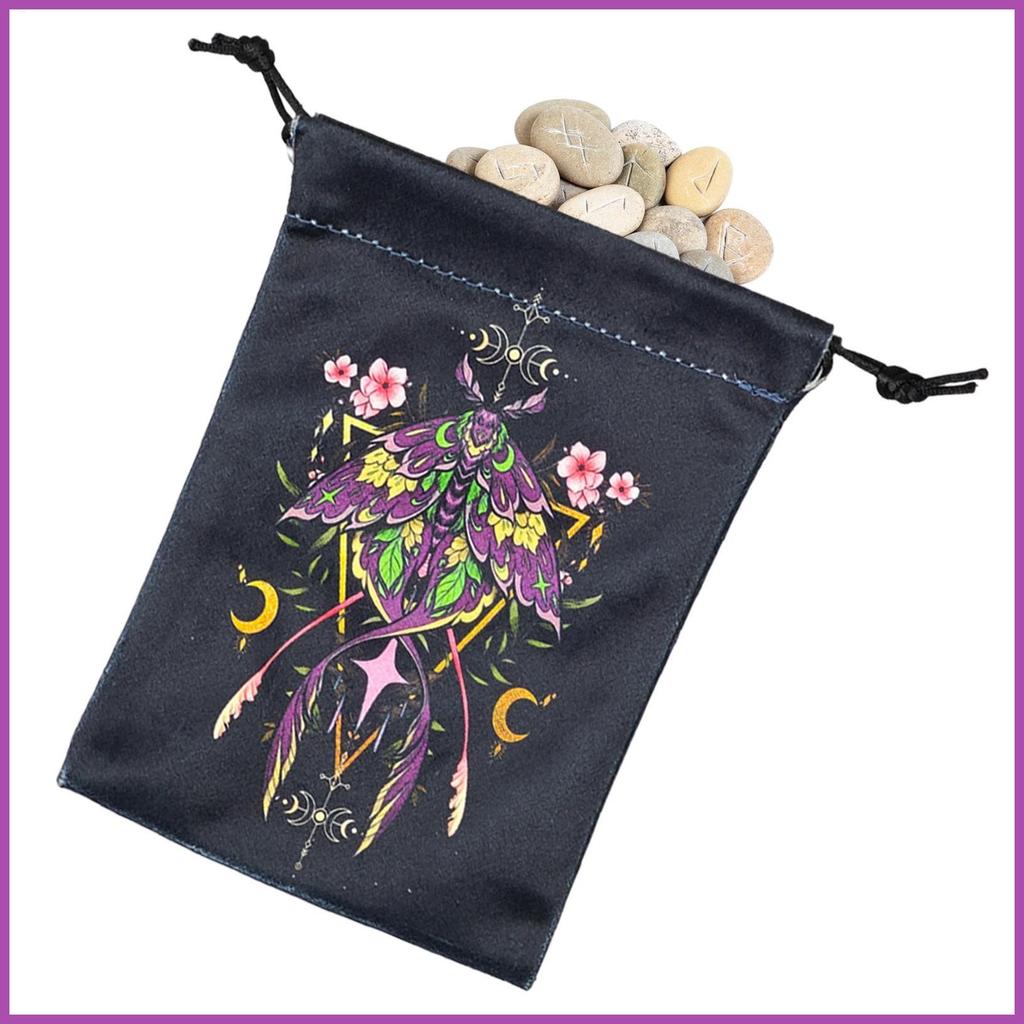 Túi đựng thẻ Tarot Túi đựng dây rút di động Túi đựng thẻ Tarot in hai mặt dành cho trang sức Xúc xắc