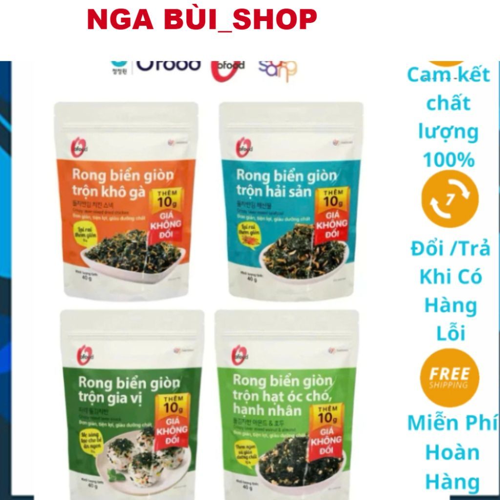 (SALE LỚN) Rong biển giòn trộn khô gà,hải sản,rong biển ăn liền,rong biển Ofood,hạt óc chó hạnh nhân